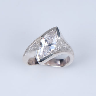 Libertine Silver Ring with Marquise Cubic Zirconia