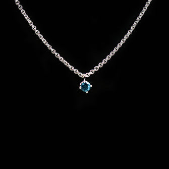 Entwine Silver Necklace with Sky Blue Topaz / Synthetic Ruby