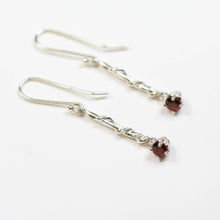 Entwine Silver Long Drops with Garnet