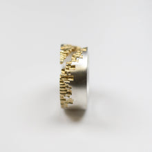 Luna 18ct Gold Plated Silver Diagonal Cut 10mm Ring