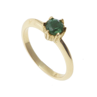 Collette 18ct Yellow Gold 0.50pt Emerald Ring