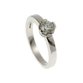Castle Platinum Solitaire With .35pt Brilliant Cut Diamond