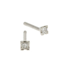 Castle 18ct White Gold .16pt Diamond Studs