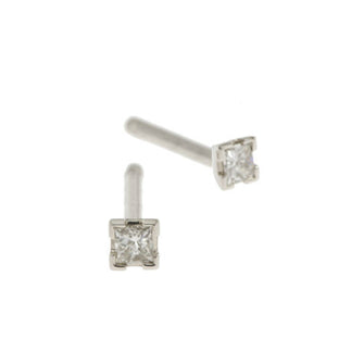 Castle 18ct White Gold .16pt Diamond Studs