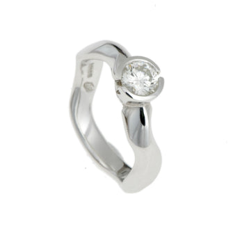 Carved Platinum Heavy Solitaire with .50pt Diamond