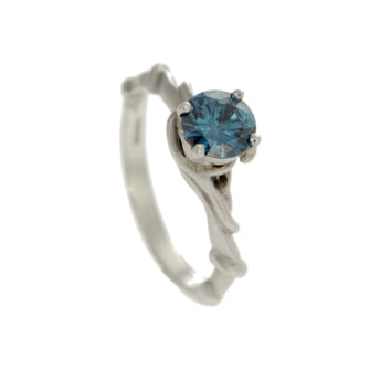 Entwine Platinum Ring with .50pt Blue Diamond