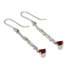 Entwine Silver Drops with Synthetic Ruby