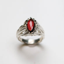 Forest Silver Garnet Ring