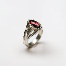 Forest Silver Garnet Ring