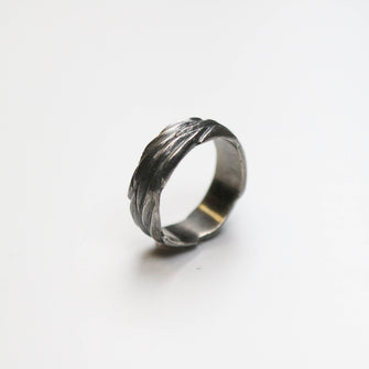 Forest Oxidised Silver 7.5mm Ring