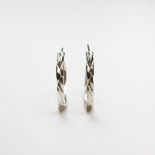 Forest Silver Medium Hoop Earrings