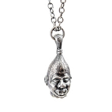 Shrunken Head Silver Necklace Large