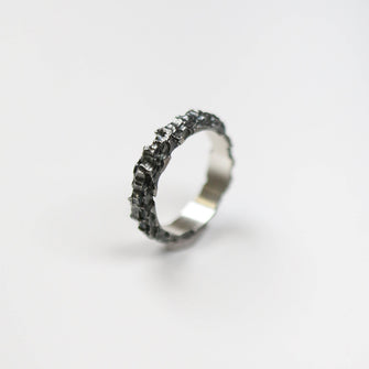 Luna Oxidised Silver 5mm Ring