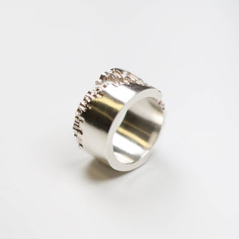 Luna Silver 14mm Diagonal Cut Ring
