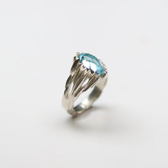 Forest Silver Sky Blue Topaz Ring