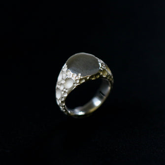 Moon Silver Large Signet Ring