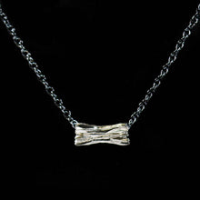 Forest Silver Cylinder Oxidised Necklace