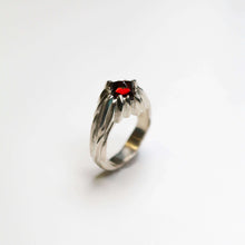 Forest Silver Garnet Ring
