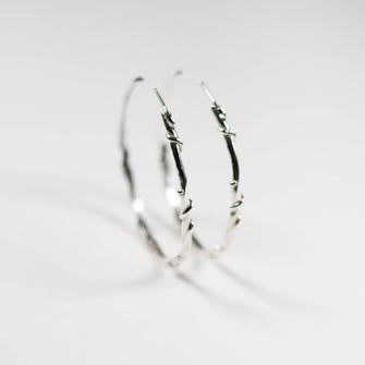 Entwine Silver Large Hoops