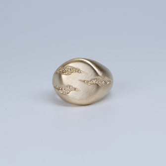 Slashed 9ct Yellow Gold Signet Ring