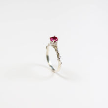 Entwine Silver Synthetic Ruby Ring Synthetic Ruby
