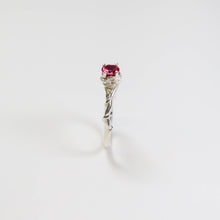 Entwine Silver Synthetic Ruby Ring Synthetic Ruby
