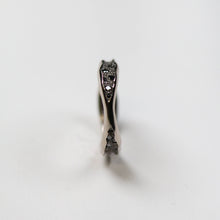 Triffid 18ct White Gold Triple Section Black Diamond Ring