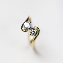 Tulip Twin Diamond 18ct Yellow Gold Ring