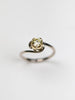 Tulip 18ct White Gold Solitaire With .51pt Natural Yellow Diamond