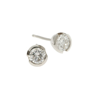 Blue 18ct White Gold 50pt Diamond Ear Studs