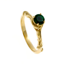 Entwine 18ct Yellow Gold Solitaire with .30pt Emerald