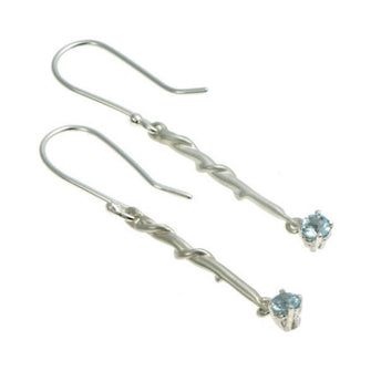 Entwine Silver Long Drops with Sky Blue Topaz