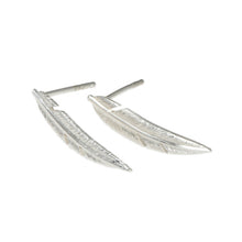 Feathers Silver Large Studs