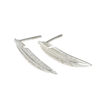 Feathers Silver Large Studs