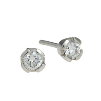 Castle Platinum 0.60pt Diamond Ear Studs