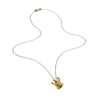 Kings & Queens 18ct Yellow Gold Crown Necklace with Diamonds