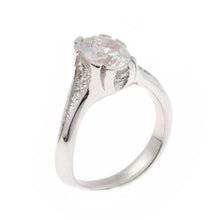 Libertine Silver Ring with Round Cubic Zirconia