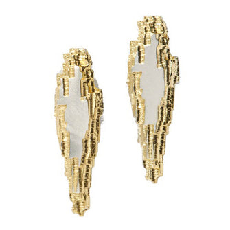 Luna Silver Long Studs With 18ct Gold Plating