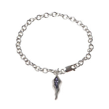 Triffid Silver Charm Bracelet with Purple Cubic Zirconia