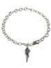 Triffid Silver Charm Bracelet with Purple Cubic Zirconia