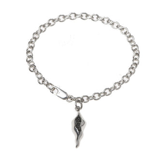 Triffid Silver Charm Bracelet With Black Cubic Zirconias