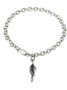 Triffid Silver Charm Bracelet With Black Cubic Zirconias