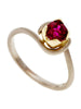 Tulip 18ct White Gold Solitaire with .50pt Ruby