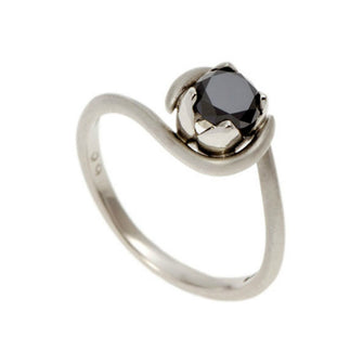 Tulip Platinum Solitaire with .75pt Black Diamond